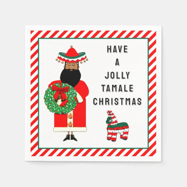 Serviette En Papier Funny Feliz Navidad Fiesta (Devant)