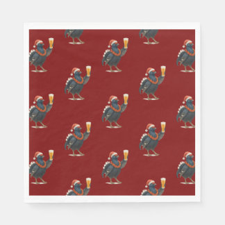 Serviette En Papier Funny Festive Grouse with Beer Christmas Napkins