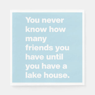 Serviette En Papier Funny Lake House Friends Citer Light Blue Party