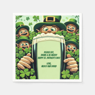 Serviette En Papier Funny Lucky Leprechauns St. Patrick's Day Party