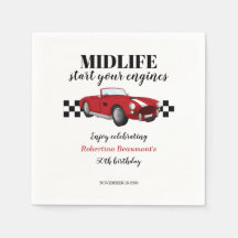 Funny Midlife Vintage Red Car 50th Birthday 