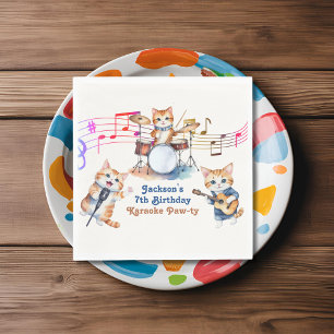 Serviette En Papier Funny Musical Cats Karaoke Anniversaire de enfant 