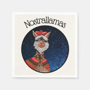 Serviette En Papier Funny Nostrallamas Nostradamus Llama Pun Halloween