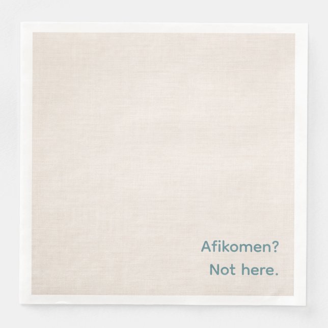 Serviette En Papier Funny Passover Seder Napkins - Afikomen? (Devant)