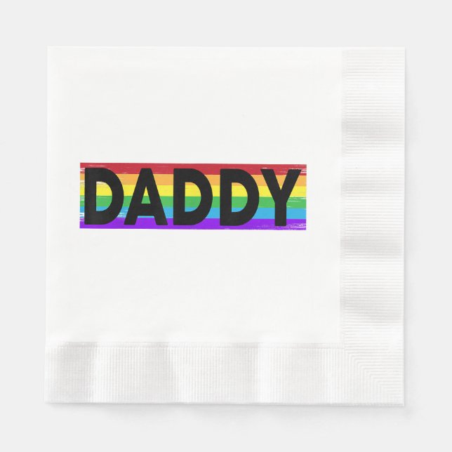 Serviette En Papier Funny Pride papa - Fier gay lesbienne Fa Cadeau (Devant)