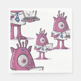 Serviette En Papier Funny Purple Accountant Monsters Paper
