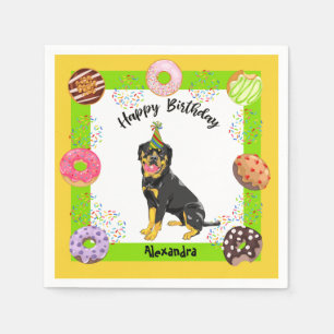 Serviette En Papier Funny Rottweiler Donuts Party Anniversaire
