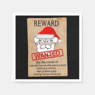 Serviette En Papier Funny Santa Claus Poster Recherché