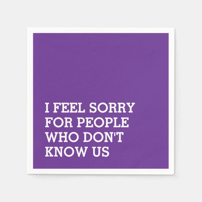 Serviette En Papier Funny Sarcastic Purple (Devant)