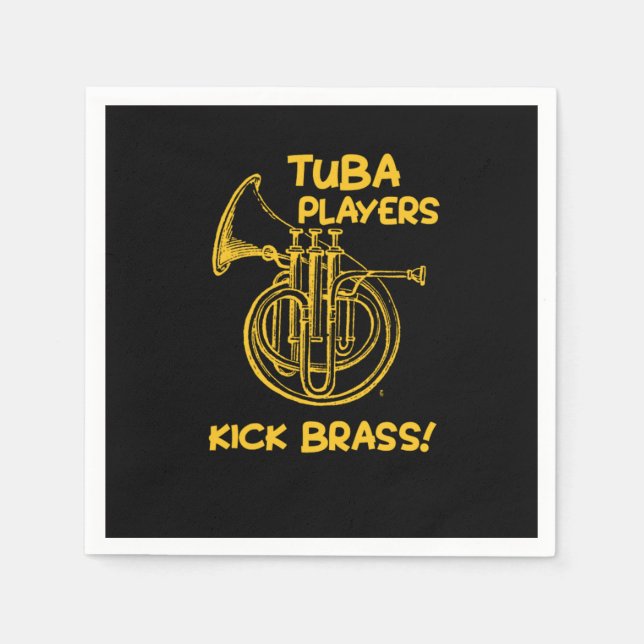 Serviette En Papier Funny Tuba Players Kick Brass Musicien Musique (Devant)