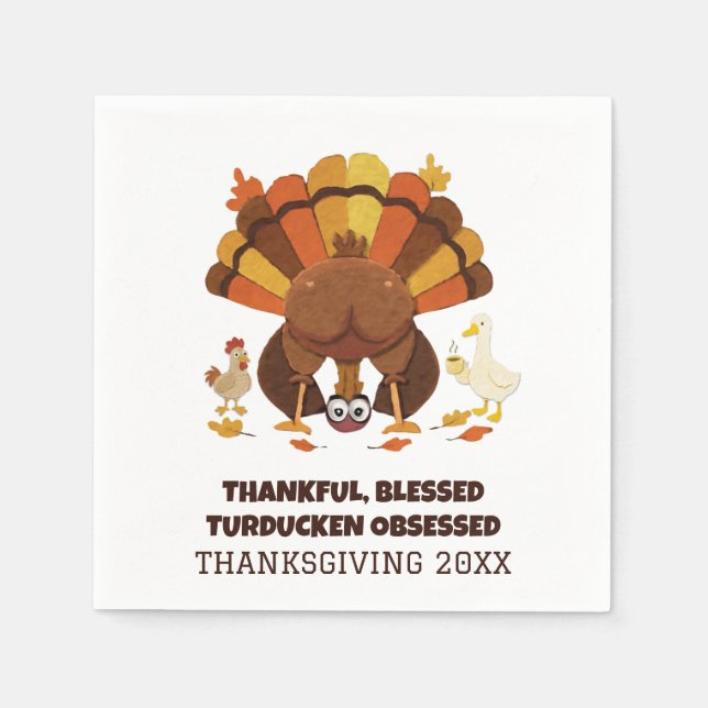 Serviette En Papier Funny Turducken Thanksgiving (Devant)