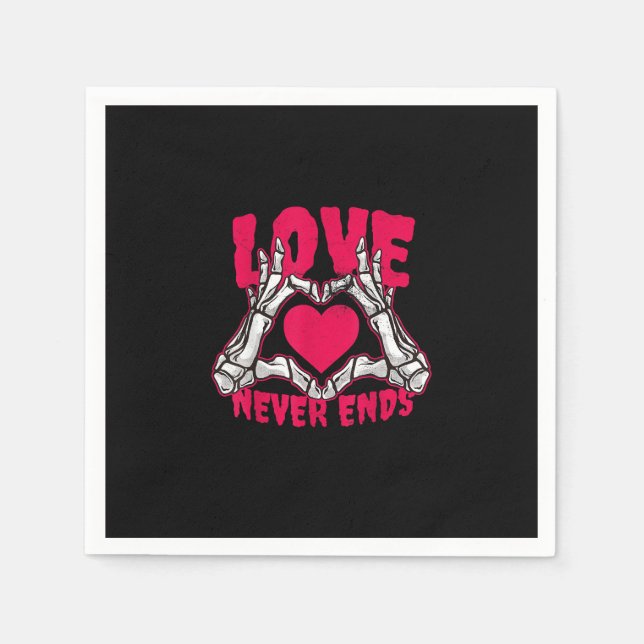 Serviette En Papier Funny Valentines Day Skeleton Heart Mains (Devant)