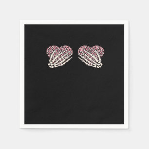 Serviette En Papier Funny Valentines Jour Squelette Mains Coeurs Fille