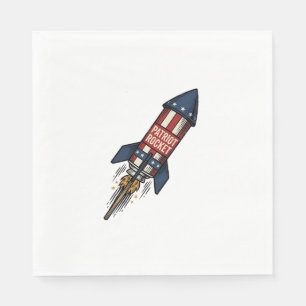 Serviette En Papier Fusée Patriot 4 juillet Conception de feux d'artif