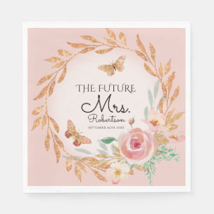 Serviette En Papier Futur Mme Elegant Blush Fête des mariées florale r