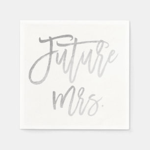 Serviette En Papier Futur Mme Faux Silver Foil Fête des mariées modern
