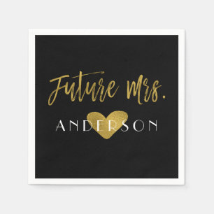 Serviette En Papier Futur Mme Gold Foil avec serviettes de mariée de c