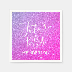Serviette En Papier Futur Mme Pink - Parties scintillant à étincelles 