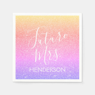 Serviette En Papier Futur Mme Rainbow Sparkle Parties scintillant