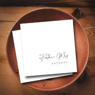 Serviette En Papier Future Élégante Mme | Réception de Mariage en Lett