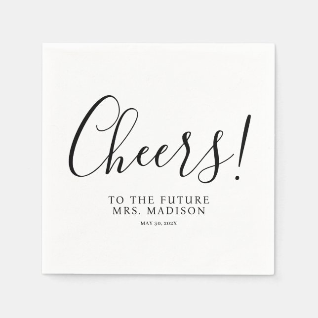 Serviette En Papier Future Mme Minimal et Chic | Napkins mariage (Devant)