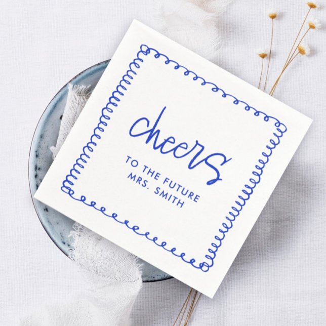 Serviette En Papier Future Mrs French Blue Enterrement de Vie de Jeune (Créateur téléchargé)