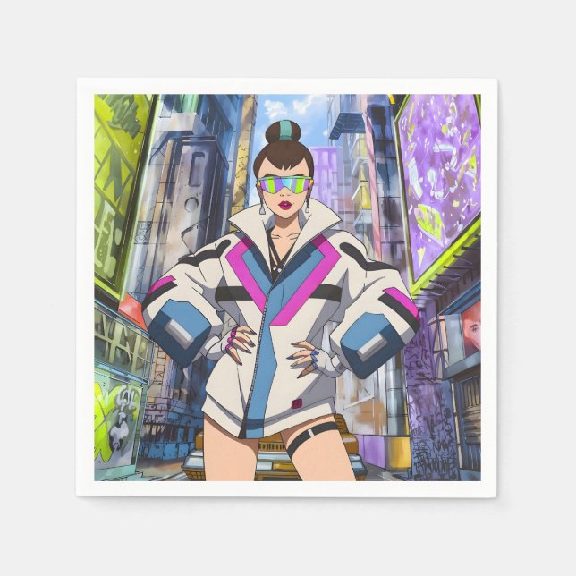 Serviette En Papier Futuriste Pop Star 0003 (Devant)