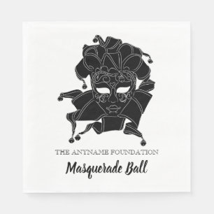 Serviette En Papier Gala de collecte de fonds pour la mascarade noire