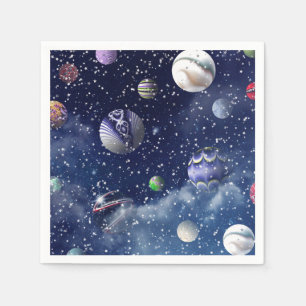 Serviette En Papier Galaxie bleue