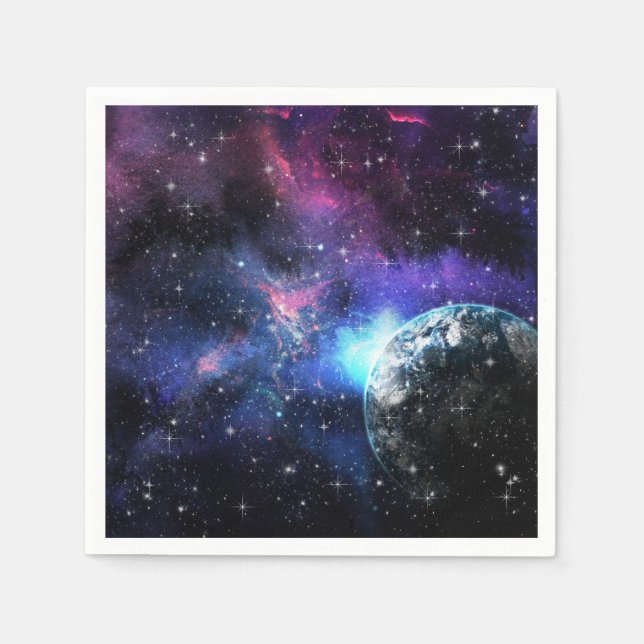 Serviette En Papier Galaxie, Univers, Étoiles, Motif cadeau spatial (Devant)