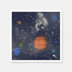 Serviette En Papier Galaxies avec étoiles et planètes dans l'espace