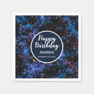 Serviette En Papier Galaxies colorées, étoiles et planètes