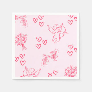 Serviette En Papier Galentine’s Day Valentine Girly Invitation