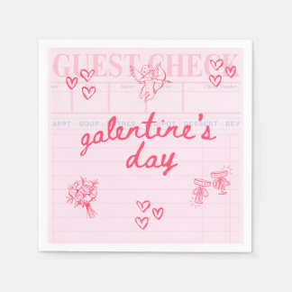 Serviette En Papier Galentine’s Day Valentine Girly Invitation