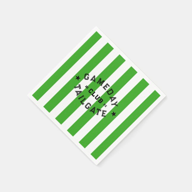 Serviette En Papier Gameday Tailgate Club Green Stripe Custom Party (Coin)