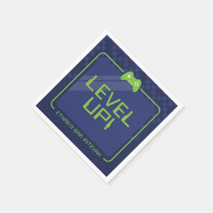 Serviette En Papier GAMER BAR MITZVAH cool marine moderne néon vert