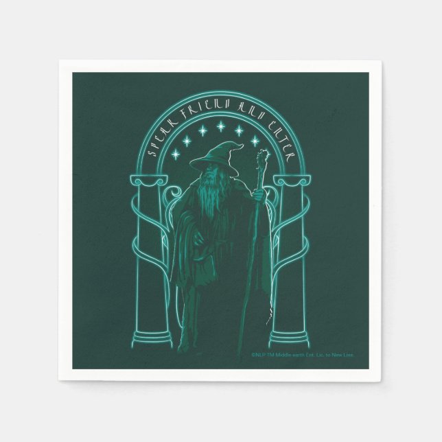 Serviette En Papier GANDALF™ "Speak Friend And Enter" Doors of Durin (Devant)