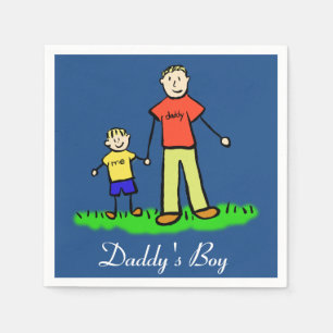 Serviette En Papier Garçon à Papa Personnages de Famille Personnalisés