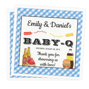 Serviette En Papier Garçon BBQ Bébé-q Baby shower Papier serviettes