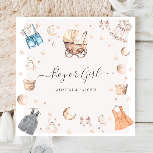 Serviette En Papier Garçon ou fille Boho Nursery Baby Crib Genre Révél (Créateur téléchargé)
