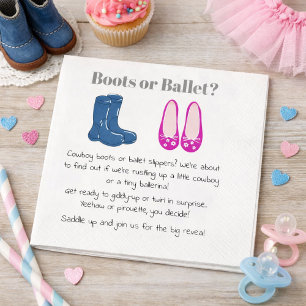 Serviette En Papier Garçon ou Fille Bottes de Cowboy Balet Révélation