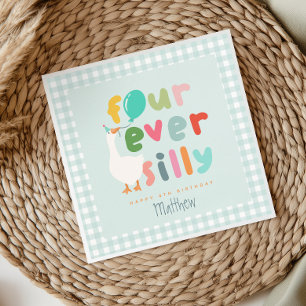 Serviette En Papier Garçons Bleu Four Ever Silly Farm Oie 4ème Anniver