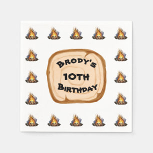 Serviette En Papier Garçons Camping Aventure Anniversaire Bonfire