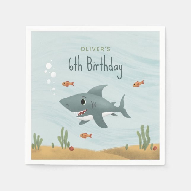 Serviette En Papier Garçons mignons sous l'Anniversaire de enfant de r (Devant)