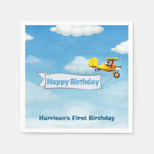 Serviette En Papier Garçons Mignons Voyage Avion Enfants Anniversaire