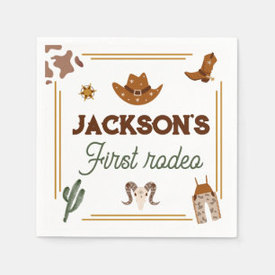 Serviette En Papier Garçons Mon premier rodéo Cowboy 1er anniversaire