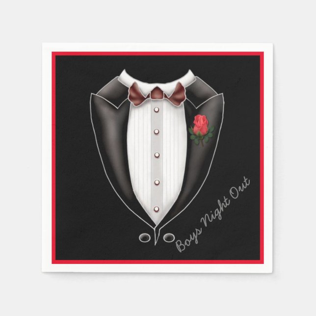 Serviette En Papier Garçons Night Out Tuxedo Party Napkins (Devant)