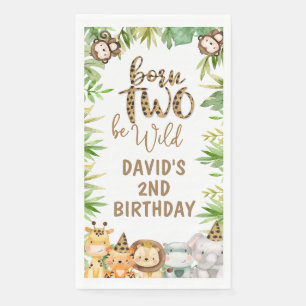Serviette En Papier Garçons Safari Animaux Anniversaire Invité