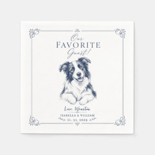Serviette En Papier Garde de mariage personnalisée bleu imprimable de 