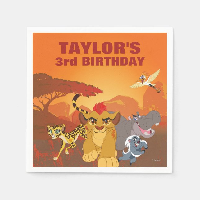 Serviette En Papier Garde-lions | Anniversaire (Devant)